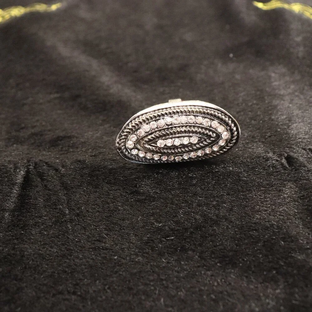Ring in Box Costume Look with Diamonds that are Cut Glass Adjustable - Picture 1 of 4